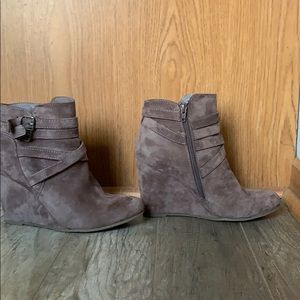 Brown suede ankle boots